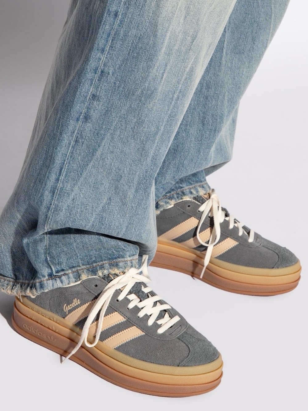 the adidas Women's Gazelle Bold 'Grey Magic Beige Gum